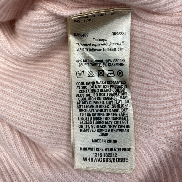 Ted Baker Bobbe Peplum Scallop Merino Wool Sweater Size 3 (US 8-10) - Picture 6 of 8